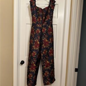 Lulu's Black and Red Floral Jumpsuit